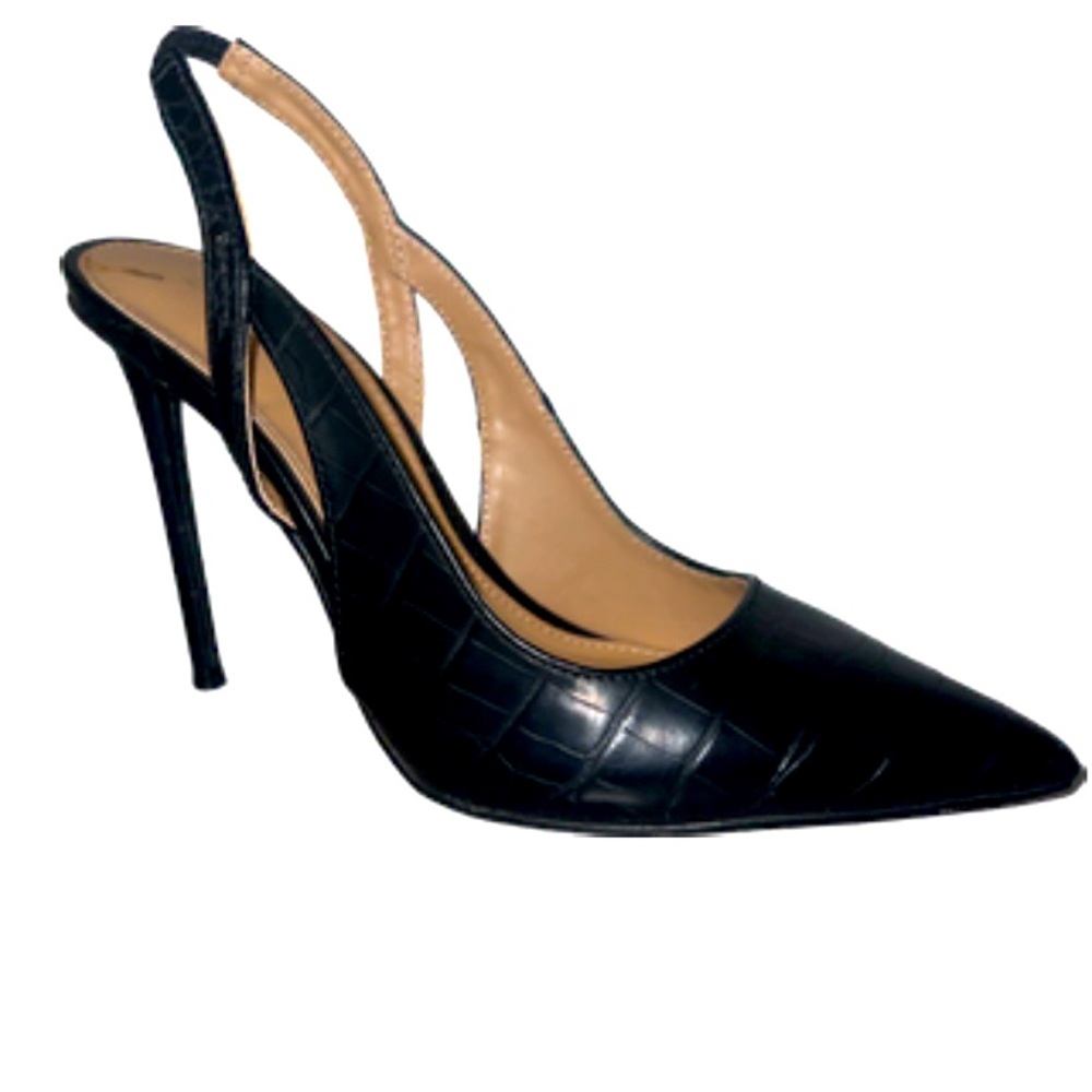 Slingback alligator Black Heel